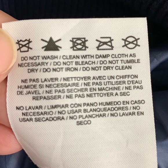 Vintage Nike Varsity Wool Bomber Jacket in Navy with Neon Stripe Women’s M Tall - Picture 9 of 11